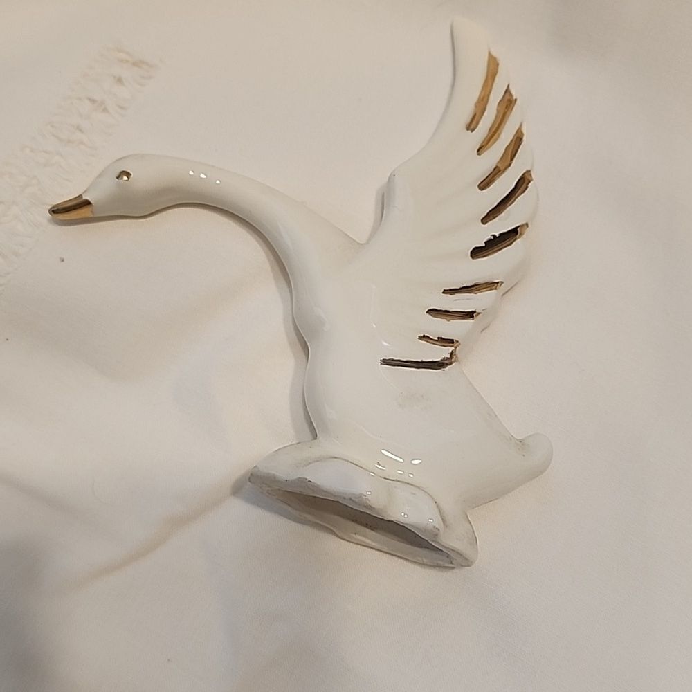 Vintage Porcelain Figurine Gold Accent